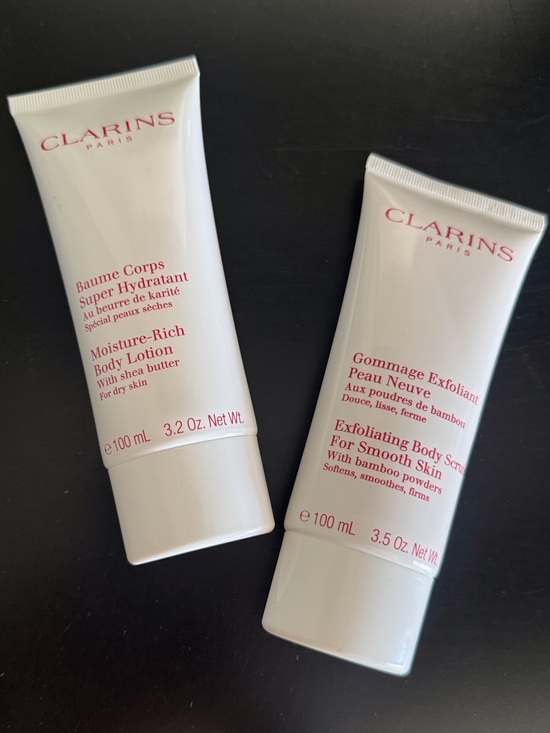 Clarins Other - Clarins Set of Moisture-Rich Body Lotion & Exfoliating Body Scrub